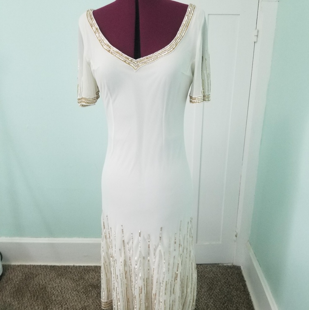 1920s-Inspired Flapper Grecian Beaded Dress
